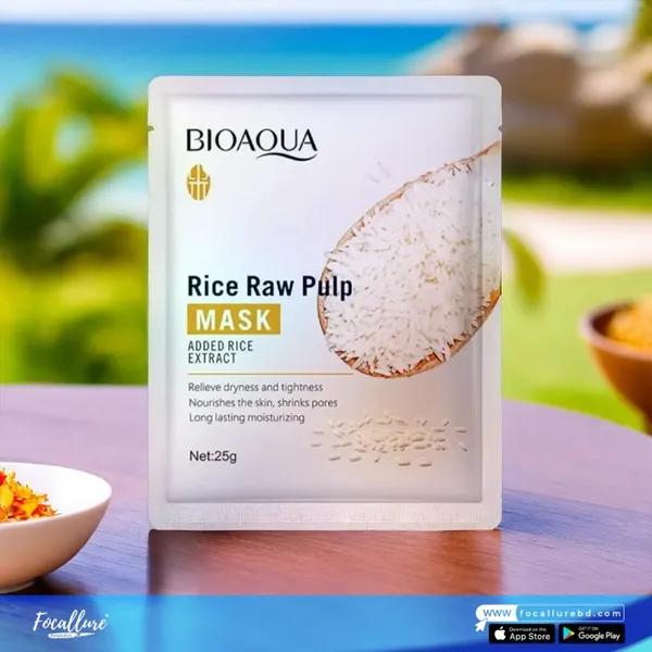 BIOAQUA rice raw pulp mask hydrating moisturizing face sheet mask- 25gm