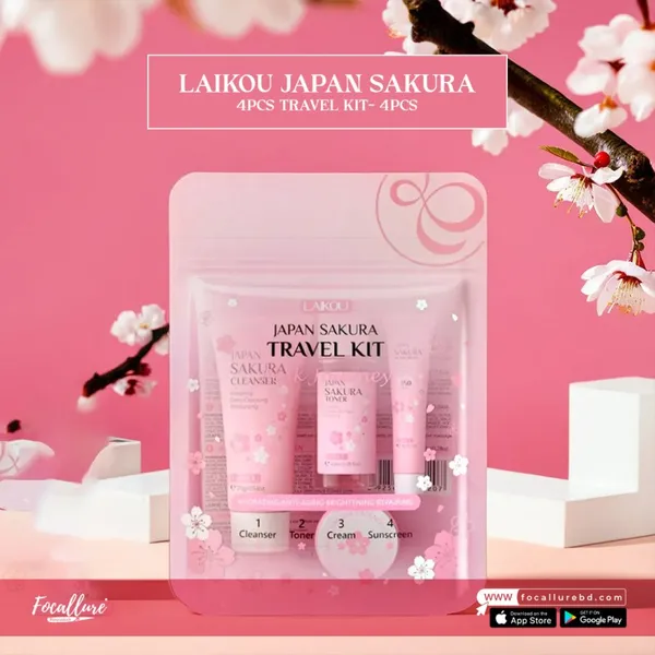 LAIKOU JAPAN SAKURA 4PCS TRAVEL KIT- 4Pcs
