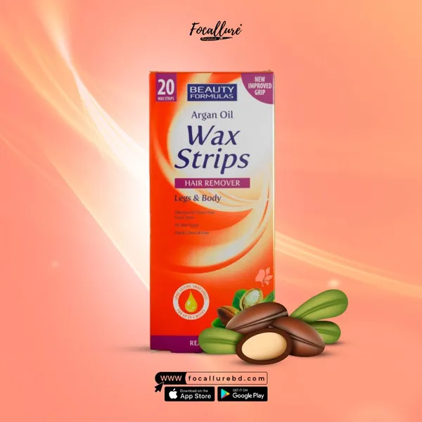Beauty Formulas Argan Oil Leg &amp; Body Wax Strips - 20 Pcs Strips
