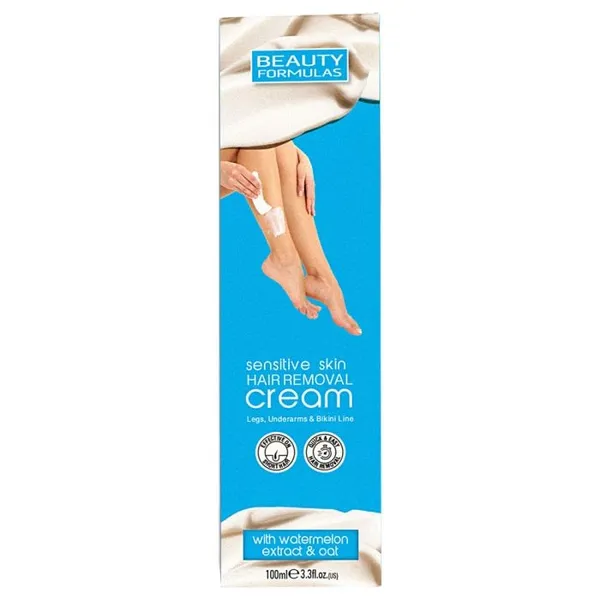 BEAUTY FORMULAS Sensitive Skin Hair Removal Cream with Watermelon extract & Oat - 100ml