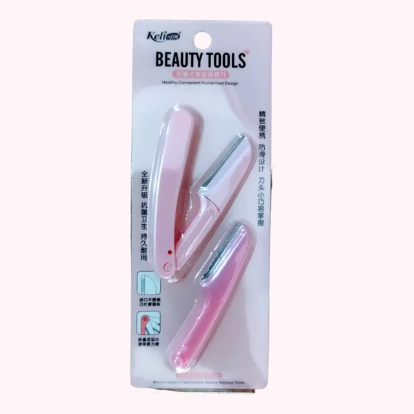 Keli Beauty Tools Eyebrow 2 Pcs Razor Pink