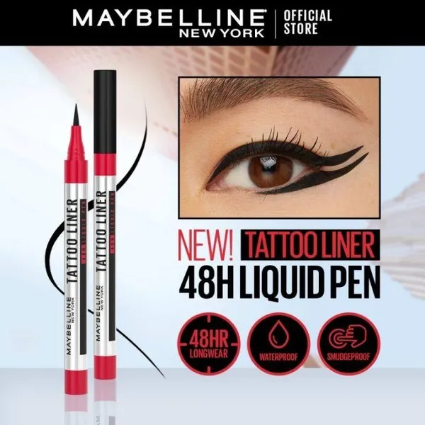 MAYBELLINE NEW YORK Tattoo Liner 48H Liquid Pen Waterproof / Smudgeproof  BLACK