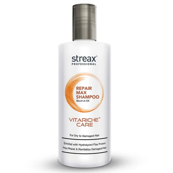 STREAX Professional Vitariche Care Repair Max Shampoo Biovit-A-OX for Dry to Damaged Hair - 300ml