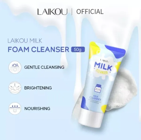 Laikou Milk Brightening Oil Control Cleansing Foam 50g