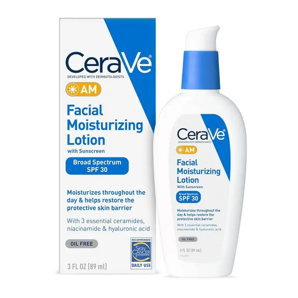 CeraVe AM Facial Moisturizing Lotion SPF 30 | Oil-Free Face Moisturizer with Sunscreen 89 ML