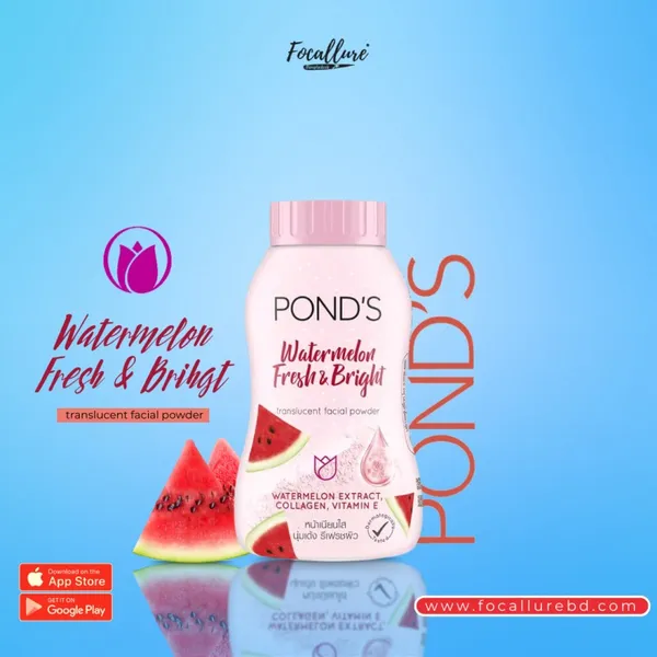POND'S Watermelon Fresh Bright translucent facial powder 50g collagen vitamin