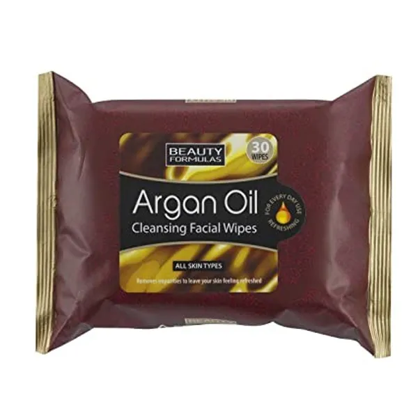 Beauty Formulas Argan Oil Cleansing Facial Wipes - 30 Wipes