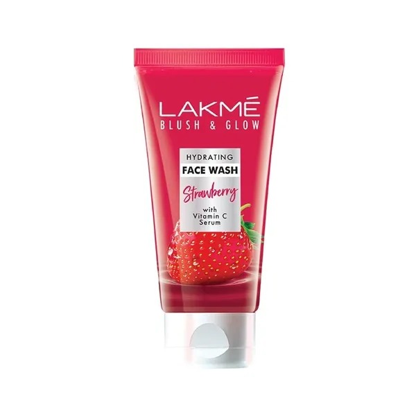 Lakme Blush & Glow Hydrating Face Wash Strawberry With Vitamin C Serum 100G