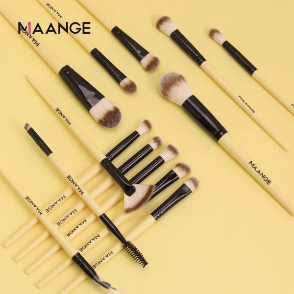 Maange 14Pcs Makeup Brush-Yellow