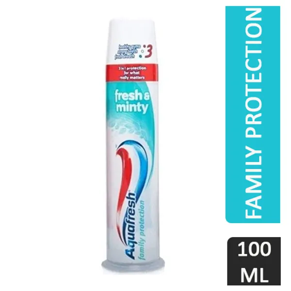 Aquafresh 3 IN 1 Fresh & Minty Toothpaste Pump - 100ml
