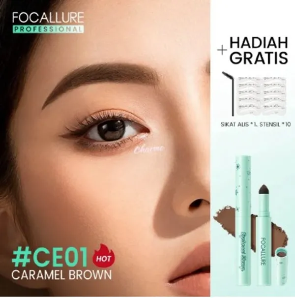 FOCALLURE 2 in 1 Waterproof Eyebrow Natural Stamp