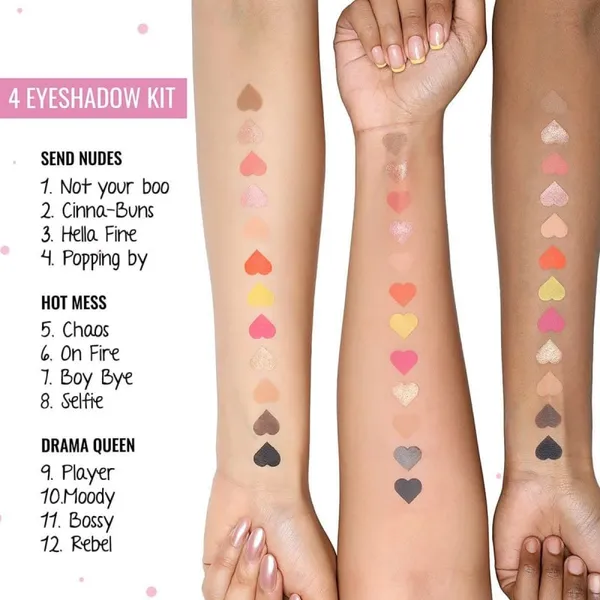 MYGLAMM POPxo Makeup 4 Color Eyeshadow Kit - Hot Mess
