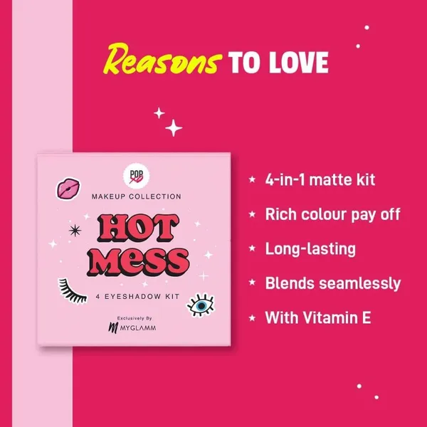 MYGLAMM POPxo Makeup 4 Color Eyeshadow Kit - Hot Mess