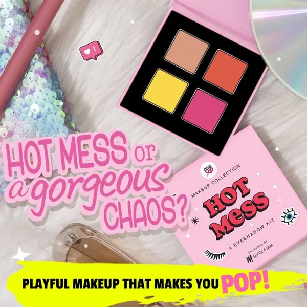 MYGLAMM POPxo Makeup 4 Color Eyeshadow Kit - Hot Mess