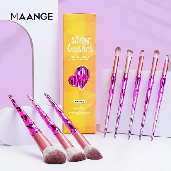 MAANGE 8pcs Pro.Pink Makeup Brushes Set