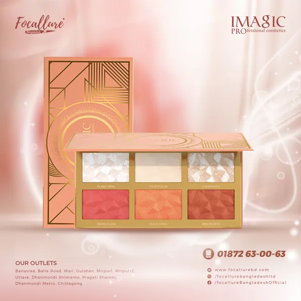 IMAGIC HIGHLIGHT,BLUSH AND CONTOUR PALETTE