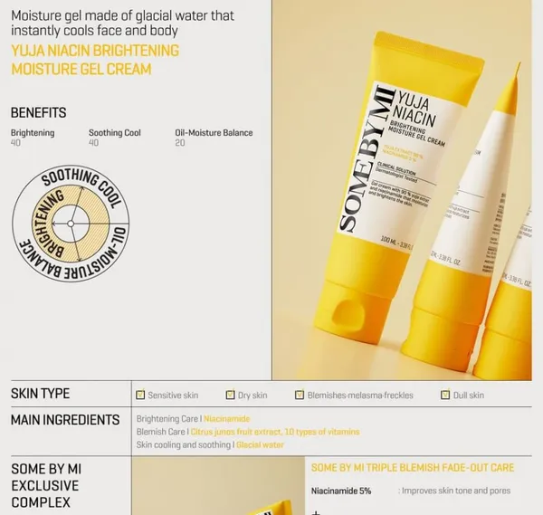 SOME BY MI Yuja Niacin Brightening Moisture Gel Cream - 100ml