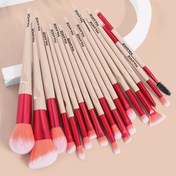 Maange New 18pcs Cream Brush Set