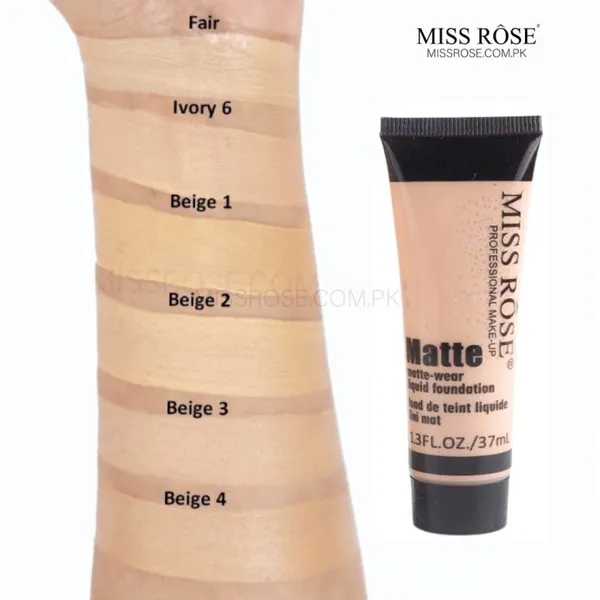 MISS ROSE Matte-Wear Liquid Foundation - 37ml