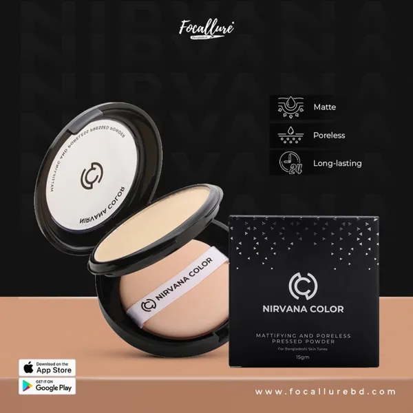 Nirvana Color Mattifying and Poreless Pressed Powder
