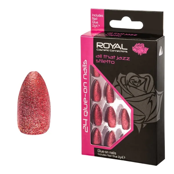 Royal 24 Glue-On Nail Tips All That Jazz Stiletto