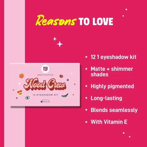MYGLAMM POPxo 12 Color Eyeshadow Kit - Nood Crew