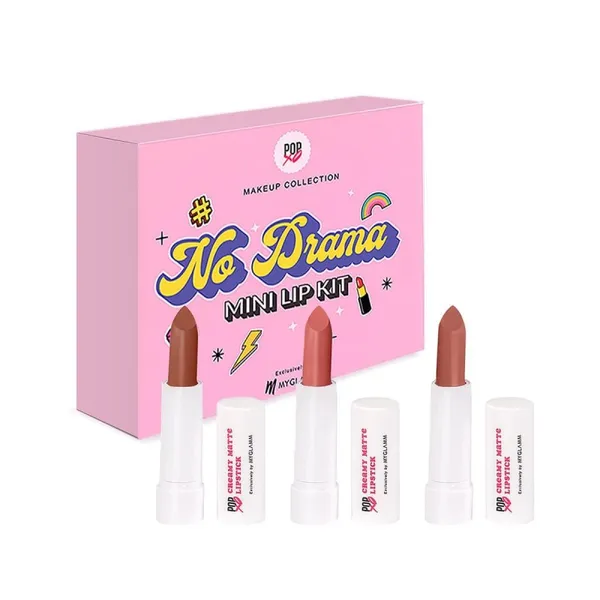 MYGLAMM POPxo Makeup Mini Lip Kit - No Drama (Set of 3)
