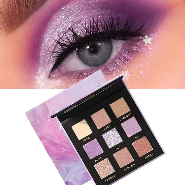 Pudaier 9-color Milky Way Eye Shadow Palette Glitter Eyeshadow Pallete