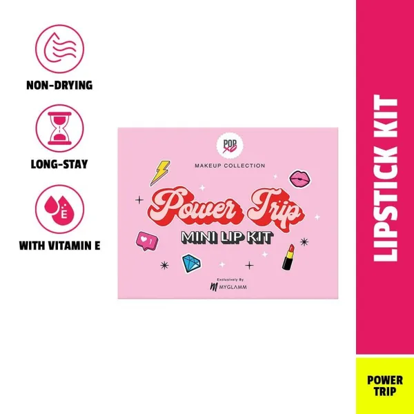 MYGLAMM POPxo Makeup Mini Lip Kit - Power Trip (Set of 3)