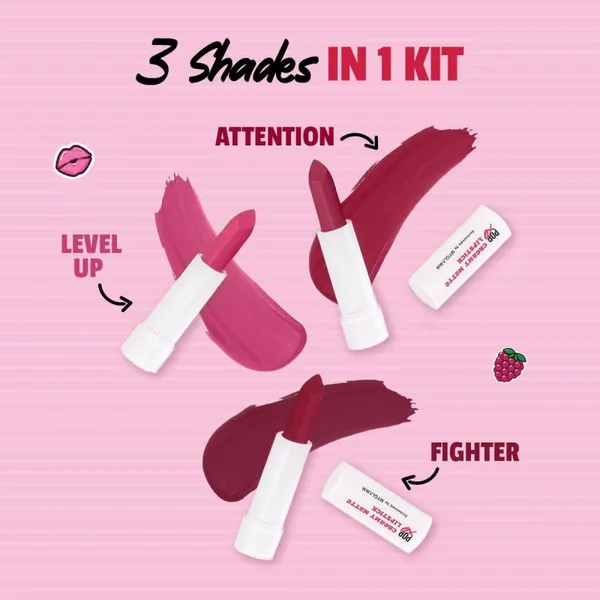 MYGLAMM POPxo Makeup Mini Lip Kit - Power Trip (Set of 3)