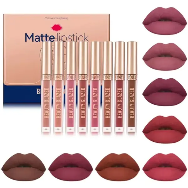 Beauty Glazed New 8 Pcs Matte Liquid Lipstick Set