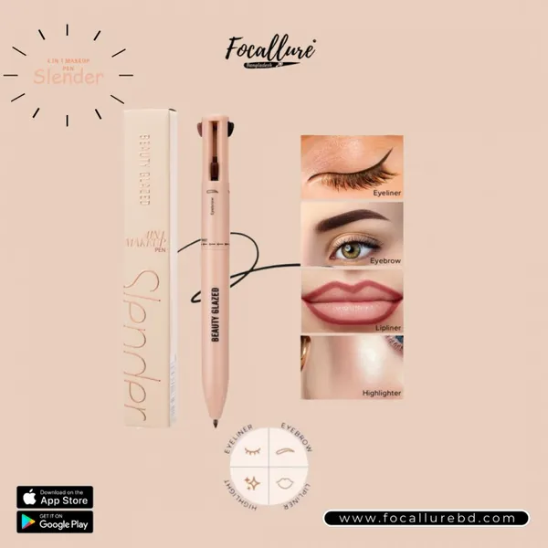 Beauty Glazed 4 In 1 Makeup Pen for Eyeliner Brow Lip Highlighter- 101