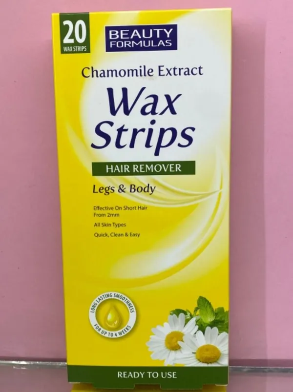 Beauty Formulas Chamomile Extract Legs & Body Wax Strips - 20 Pcs Strips