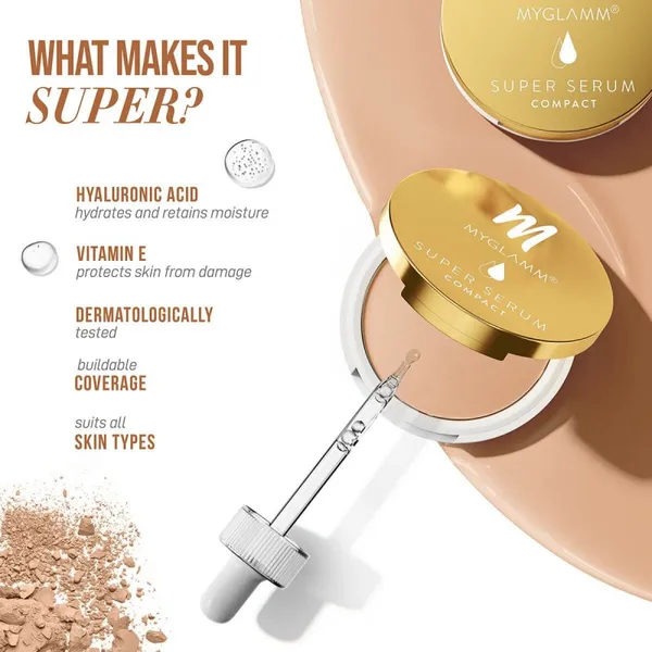MYGLAMM Super Serum Compact - 201N Sesame