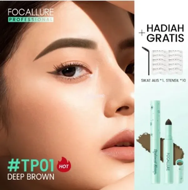 FOCALLURE 2 in 1 Waterproof Eyebrow Natural Stamp