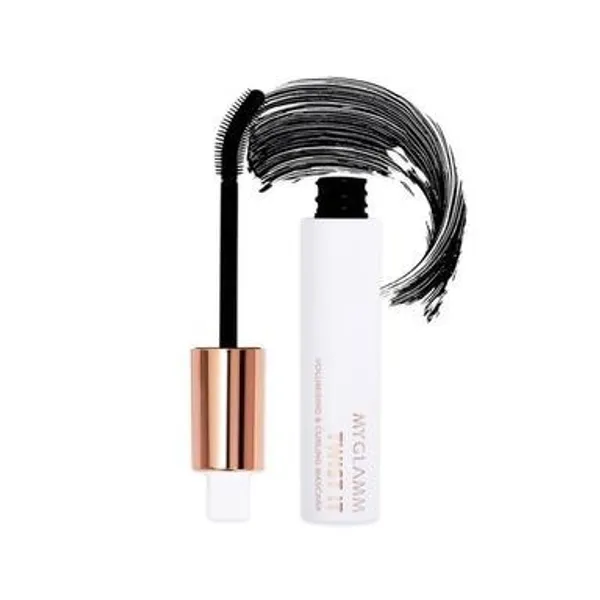 MYGLAMM Twist It Mascara - Black Shade | Water-Resistant, Volumising, Curling, Smudge-Proof Eye Mascara