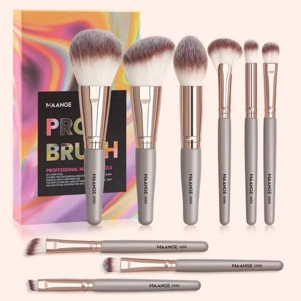 Maange New-9Pcs Box Brush Set