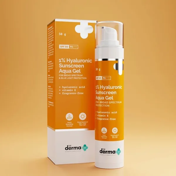 The Derma 1% Hyaluronic Sunscreen Aqua Gel For Broad Spectrum & Blue Light Protection - 50g