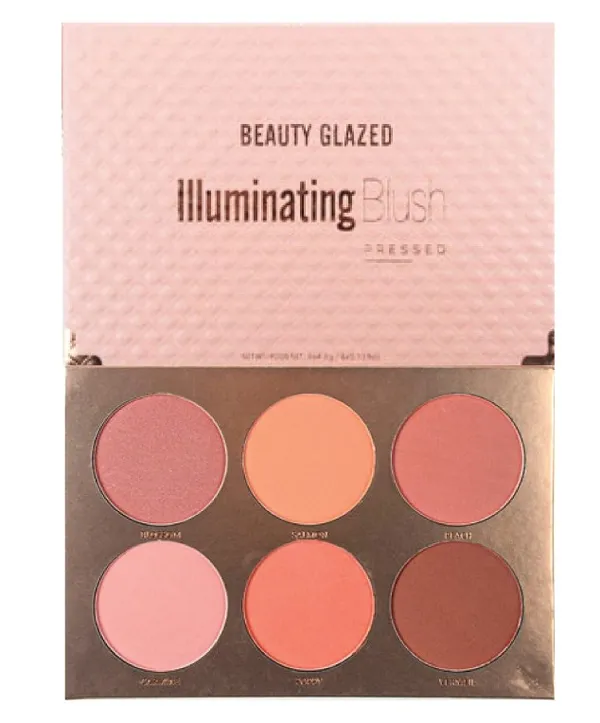 Beauty Glazed 6 Colors Illuminating Blush Palette  A