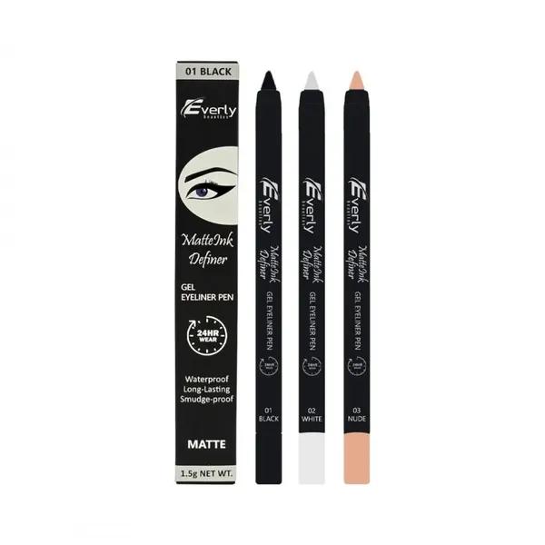 Everly Beauties Matte Ink Define Gel Eyeliner Pen (BLACK)