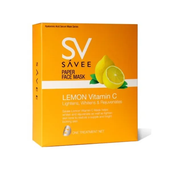 SV' SAVEE Lightens, Whitens & Rejuvenates Lemon Vitamin C Paper Face Mask - 36g