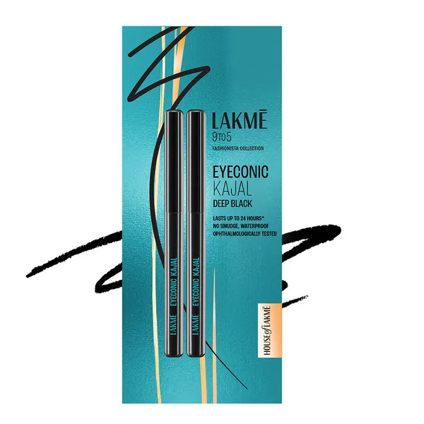 Lakme 9to5 Eyeconic Kajal Twin Pack - Deep Black
