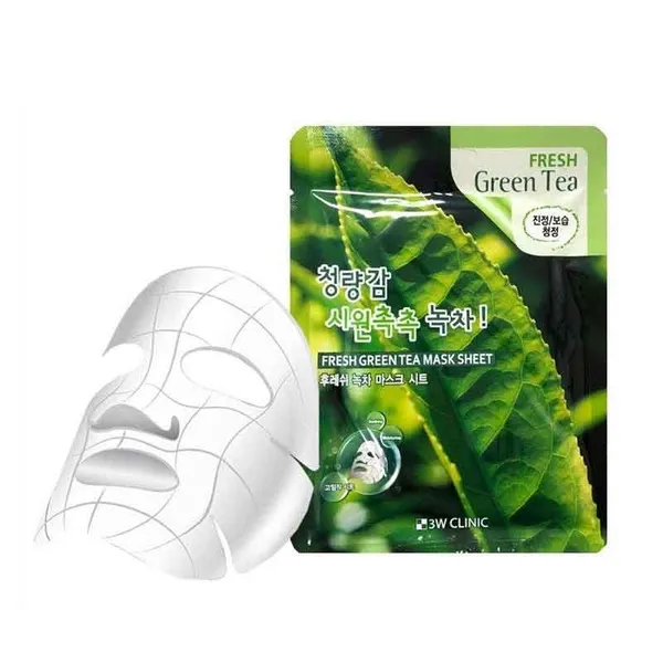 3W CLINIC  FRESH GREEN TEA MASK SHEET