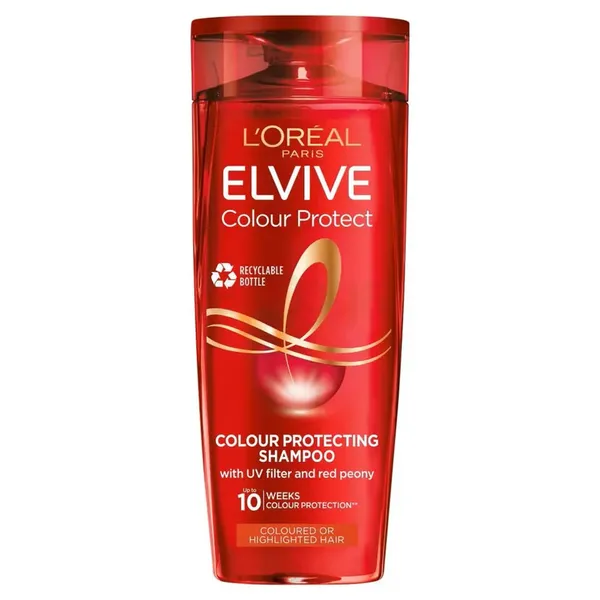 Loreal Paris Elvive Colour Protecting Shampoo with UV Filter and Red Peony for Coloured or Highlighted Hair-400ml