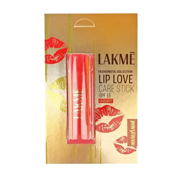 Lakme Lip Love Care Stick Cherry, 22hr Moisturization with SPF15 - 4.5gm