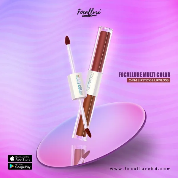 Focallure Multi Color 2-In-1 Lipstick & Lipgloss