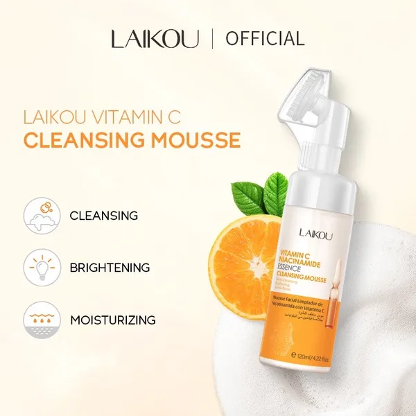 Laikou Vitamin C Niacinamide Essence Foam Cleanser Mousse - 120ml