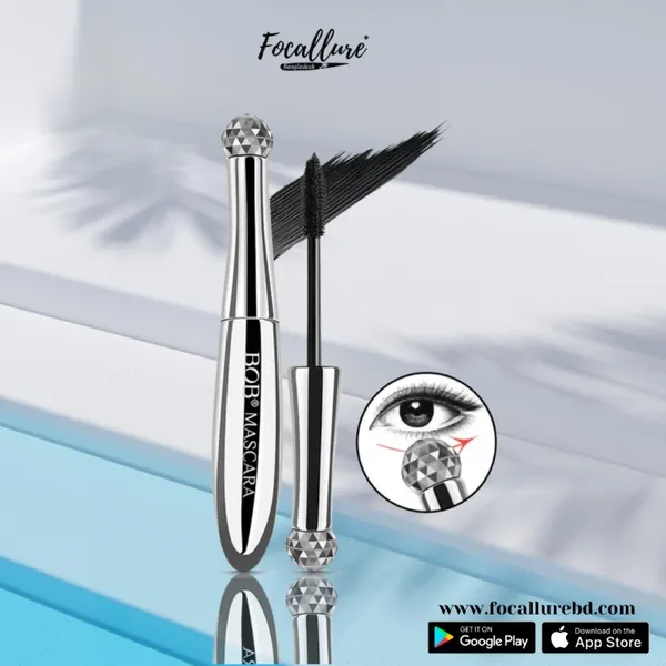 BOB 4D Silk Fiber Lash Mascara, 2-in-1 Mascara and Eye Roller Ball