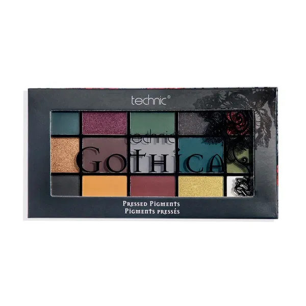 TECHNIC Gothica Pressed Pigment Eyeshadow Palette-15 colors