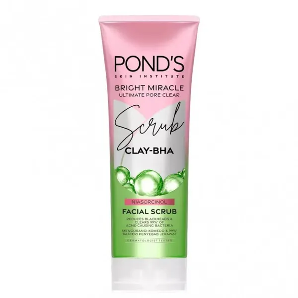 POND'S Bright Miracle Ultimate Pore Clear Clay-Bha Face Scrub - 100g